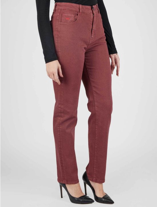 Kiton Kiton Icon Burgundy Cotton Cashmere Ea Jeans Burgundy 001