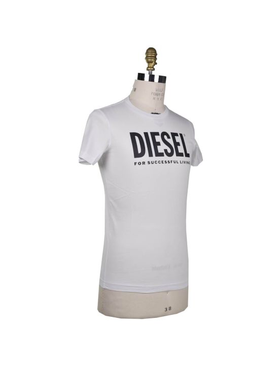 Diesel DIESEL White Cotton T-shirt T-DIEGO-LOGO White 001