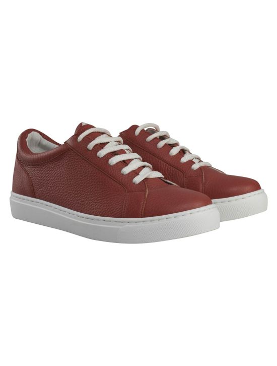 Kiton Kiton Red Leather Sneakers Red 000