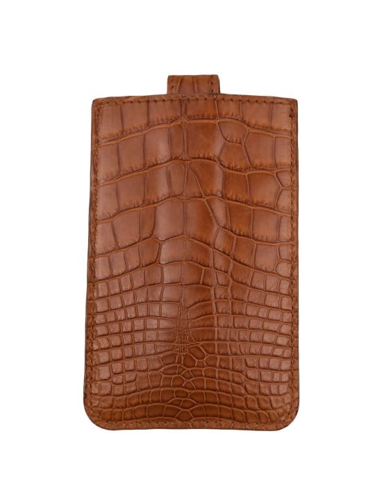 Zilli Zilli Light Brown Leather Crocodile iPhone Case Light Brown 001