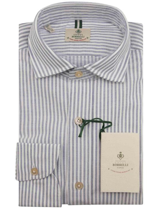 Luigi Borrelli Luigi Borrelli Blue White Cotton Shirt Blue / White 000