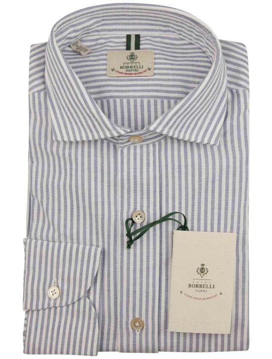 Luigi Borrelli Luigi Borrelli Blue White Cotton Shirt Blue / White 000