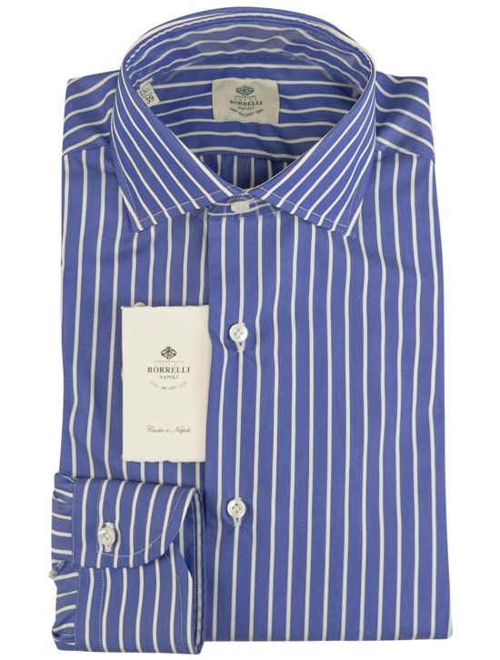 Luigi Borrelli Luigi Borrelli Blue White Cotton Shirt Blue / White 000