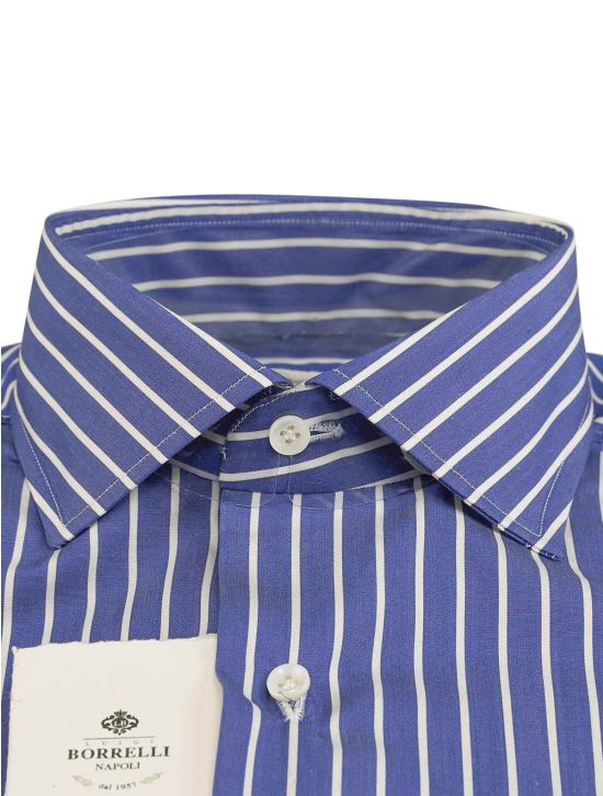 Luigi Borrelli Luigi Borrelli Blue White Cotton Shirt Blue / White 001