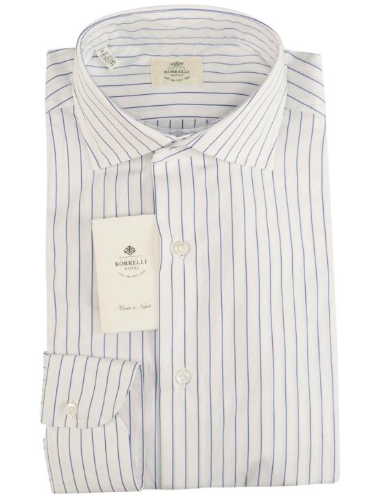 Luigi Borrelli Luigi Borrelli Blue White Cotton Shirt White / Blue 000