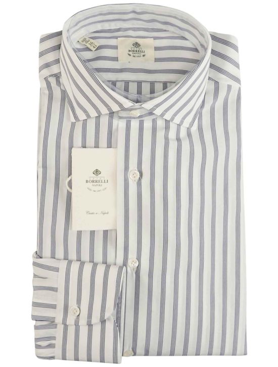 Luigi Borrelli Luigi Borrelli Blue White Cotton Shirt White / Blue 000