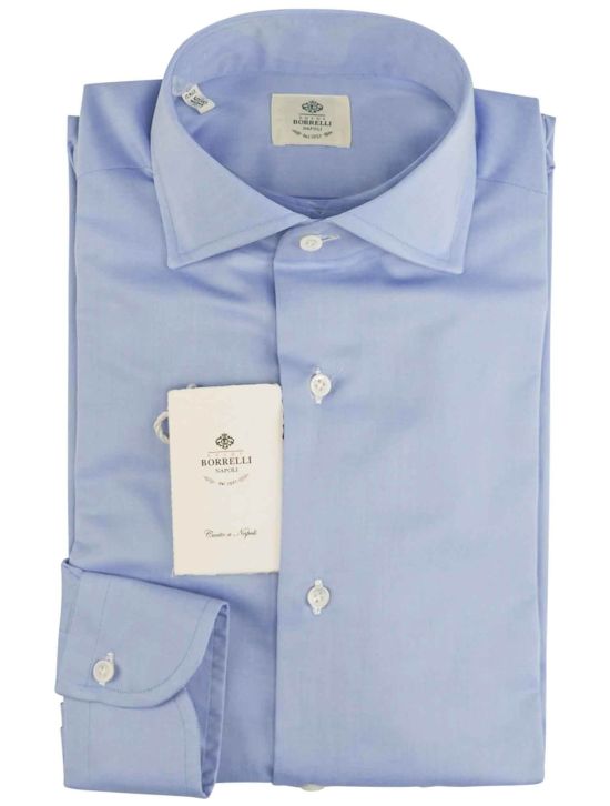 Luigi Borrelli Luigi Borrelli Light Blue Cotton Shirt Light Blue 000