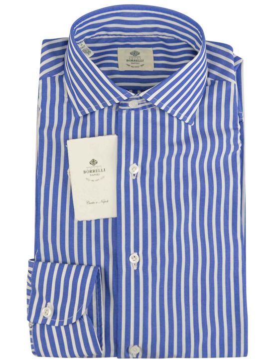 Luigi Borrelli Luigi Borrelli Blue White Cotton Shirt Blue / White 000