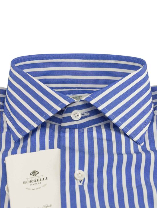 Luigi Borrelli Luigi Borrelli Blue White Cotton Shirt Blue / White 001