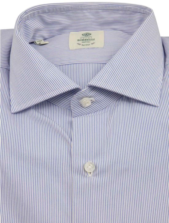 Luigi Borrelli Luigi Borrelli Blue White Cotton Shirt Blue / White 001