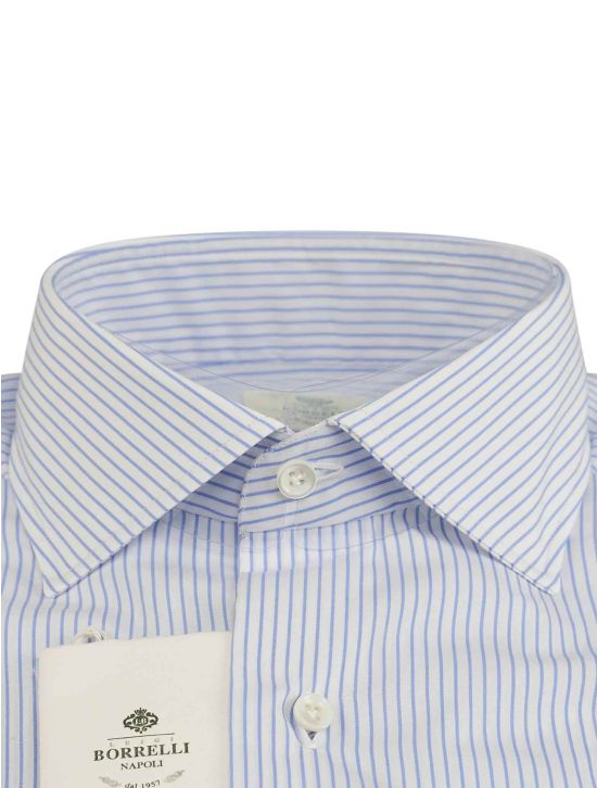 Luigi Borrelli Luigi Borrelli Blue White Cotton Shirt Blue / White 001