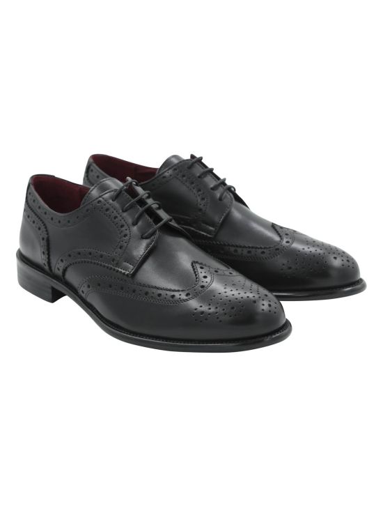 FeFè Napoli Fefè Black Leather Dress Shoes Black 000