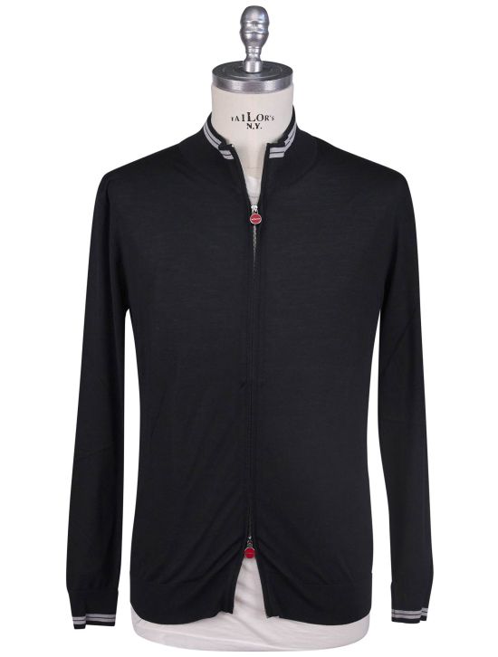 Kiton Kiton Black Virgin Wool Sweater Full Zip Black 000