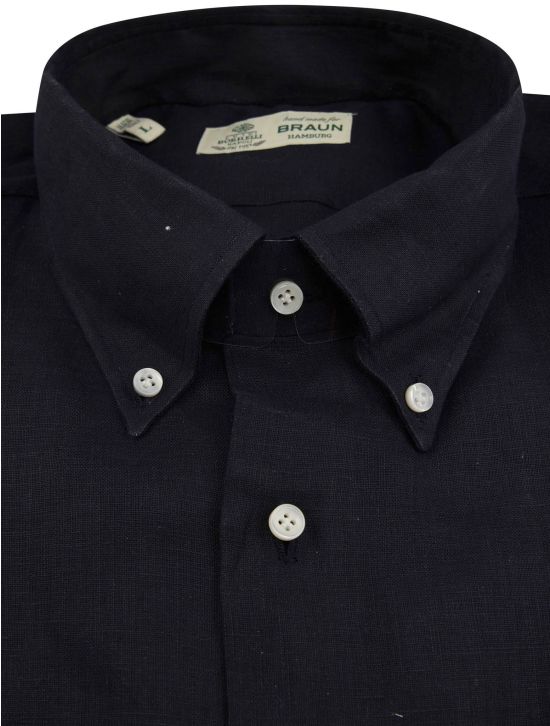 Luigi Borrelli Luigi Borrelli Dark Blue Linen Shirt Dark Blue 001