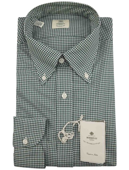 Luigi Borrelli Luigi Borrelli Green White Cotton Shirt Green / White 000