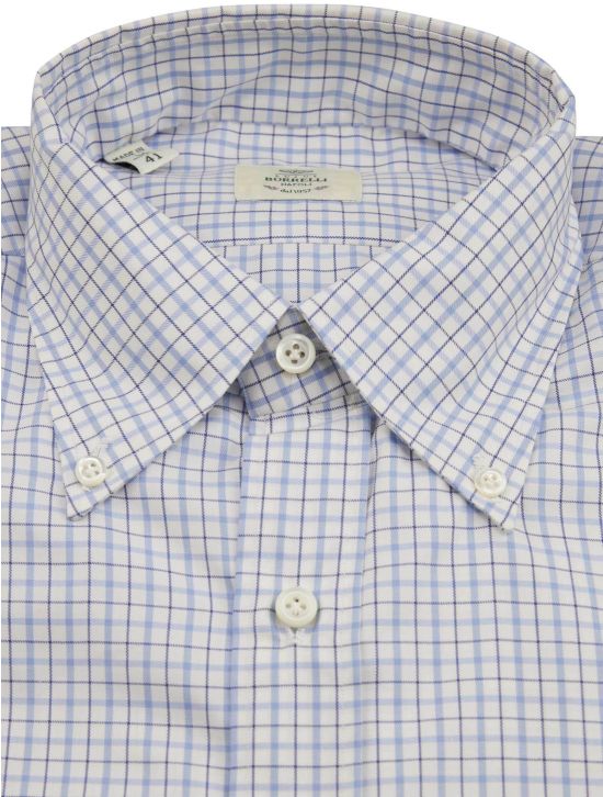 Luigi Borrelli Luigi Borrelli Blue White Cotton Shirt Blue / White 001