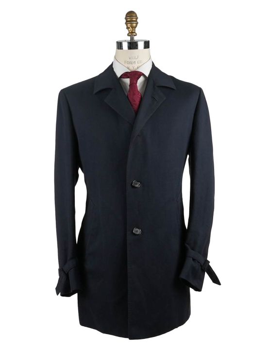 Cesare Attolini Cesare Attolini Blue Navy Cotton Linen Overcoat Blue Navy 000