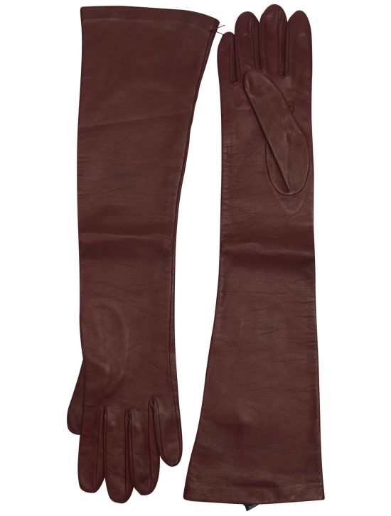 Kiton Kiton Burgundy Leather Gloves Burgundy 000