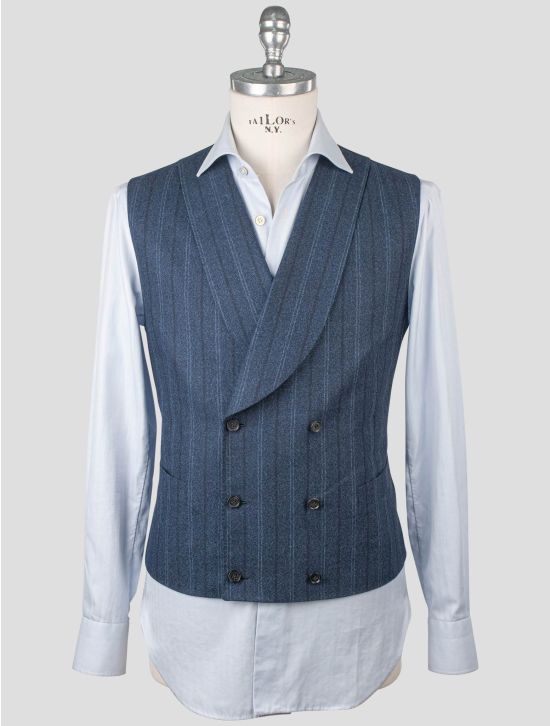 Isaia Isaia Blue Wool Double Breasted Vest Blue 000