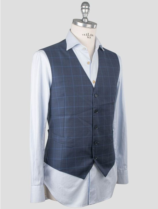 Isaia Isaia Blue Wool Vest Blue 001