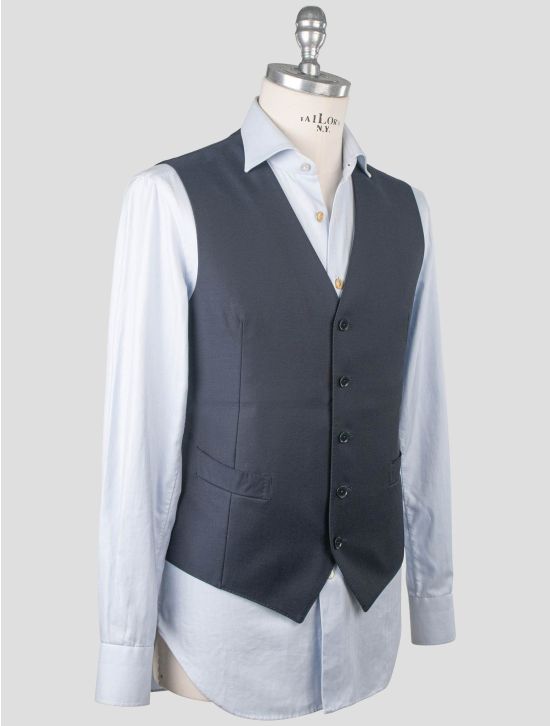 Isaia Isaia Blue Wool Vest Blue 001