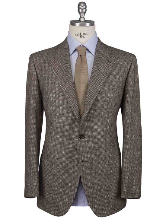 Cesare Attolini Cesare Attolini Brown White Wool Silk Cashmere Blazer Brown / White 000