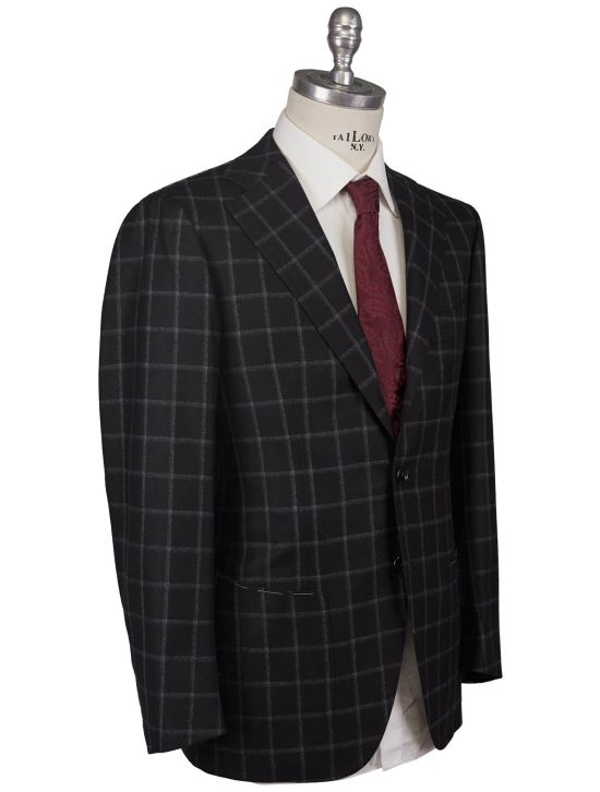 Cesare Attolini Cesare Attolini Black Gray Wool Cashmere Blazer Black / Gray 001