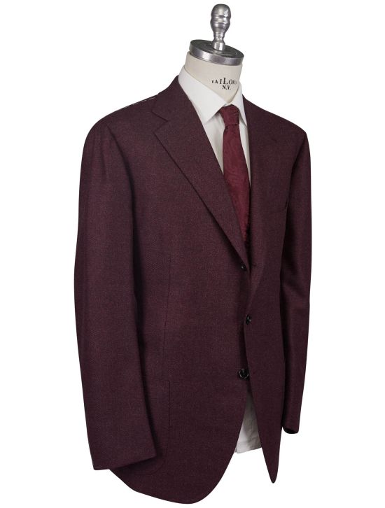 Cesare Attolini Cesare Attolini Burgundy Wool Silk Blazer Burgundy 001