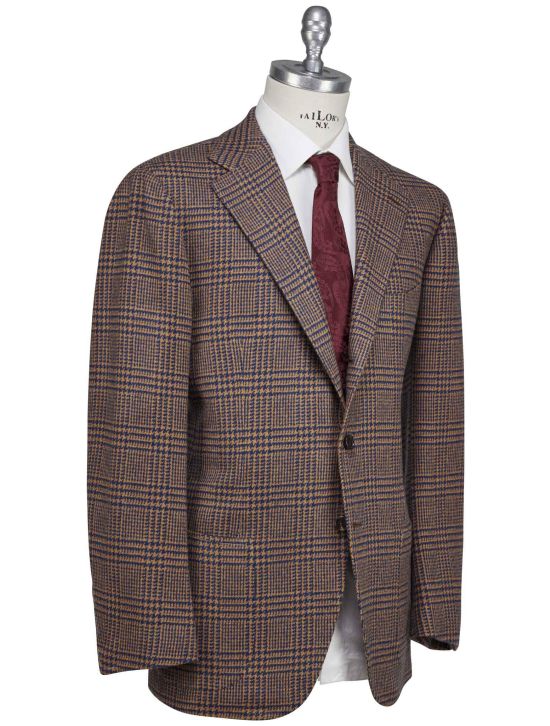 Cesare Attolini Cesare Attolini Brown Blue Lambswool Blazer Brown / Blue 001