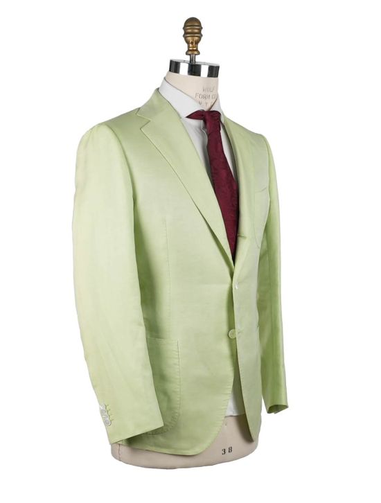 Cesare Attolini Cesare Attolini Light Green Linen Cotton Blazer Light Green 001