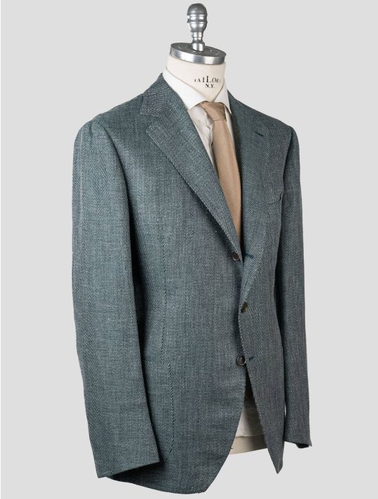 Cesare Attolini Cesare Attolini Green Wool Linen Blazer Green 001