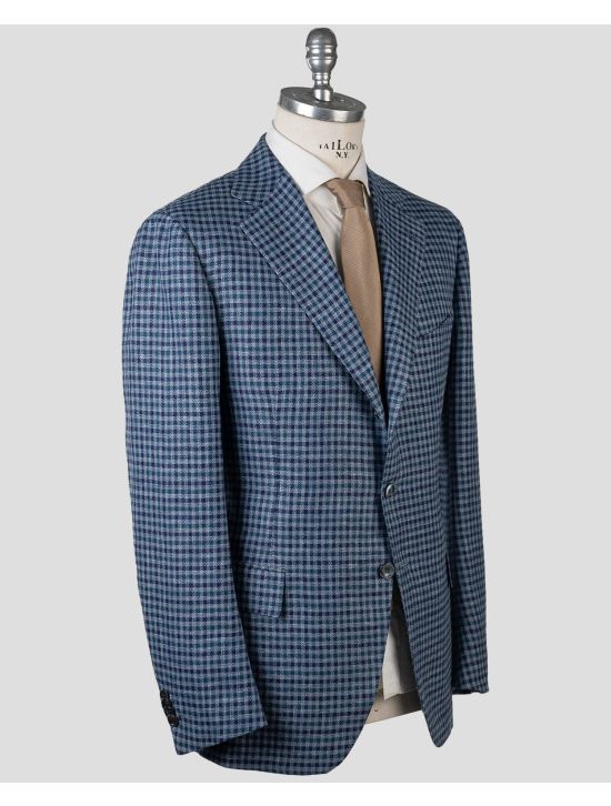 Cesare Attolini Cesare Attolini Blue Linen Wool Silk Blazer Blue 001