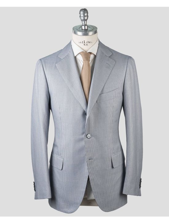 Cesare Attolini Cesare Attolini Blue White Cotton Linen Blazer Blue / White 000