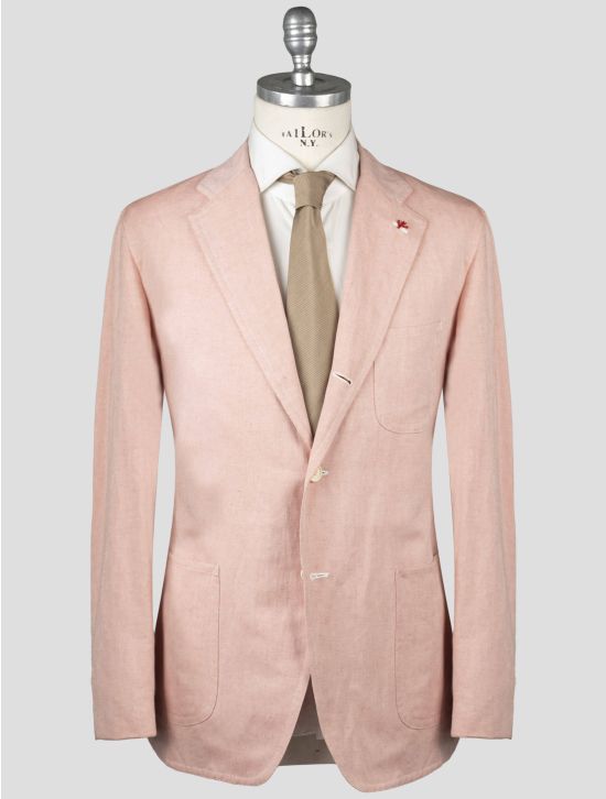 Isaia Isaia Pink Cotton Linen Blazer Pink 000