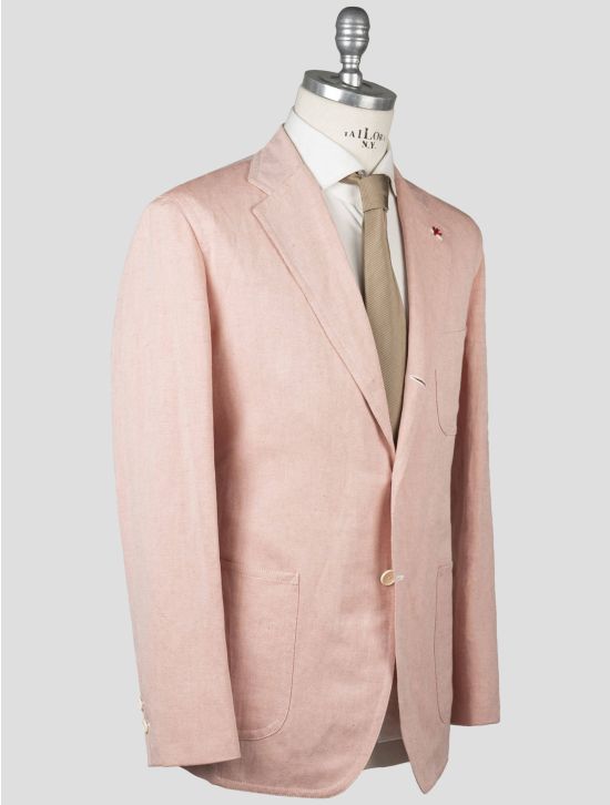 Isaia Isaia Pink Cotton Linen Blazer Pink 001