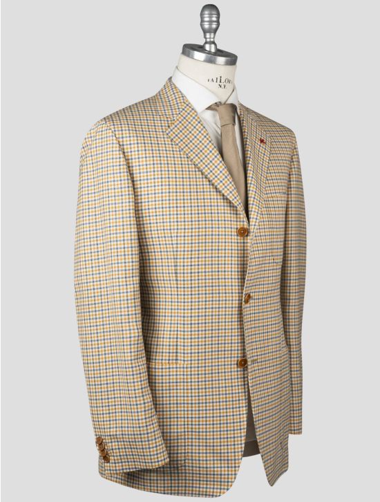 Isaia Isaia Multicolor Wool Linen Blazer Multicolor 001