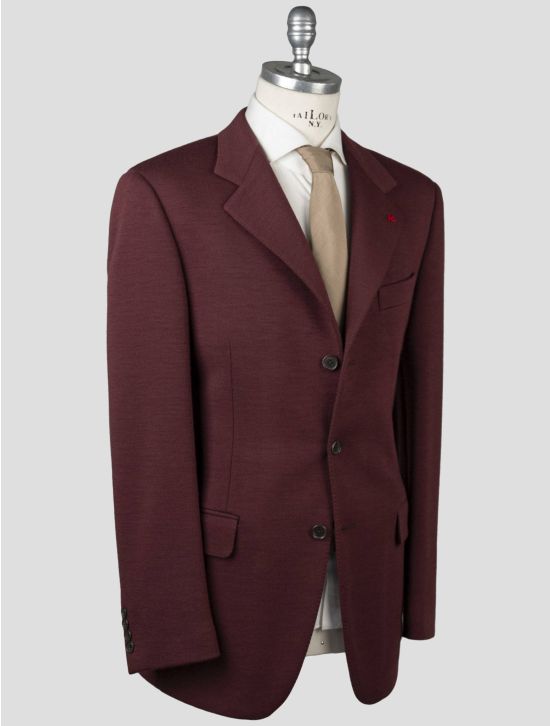 Isaia Isaia Burgundy Wool Blazer Burgundy 001