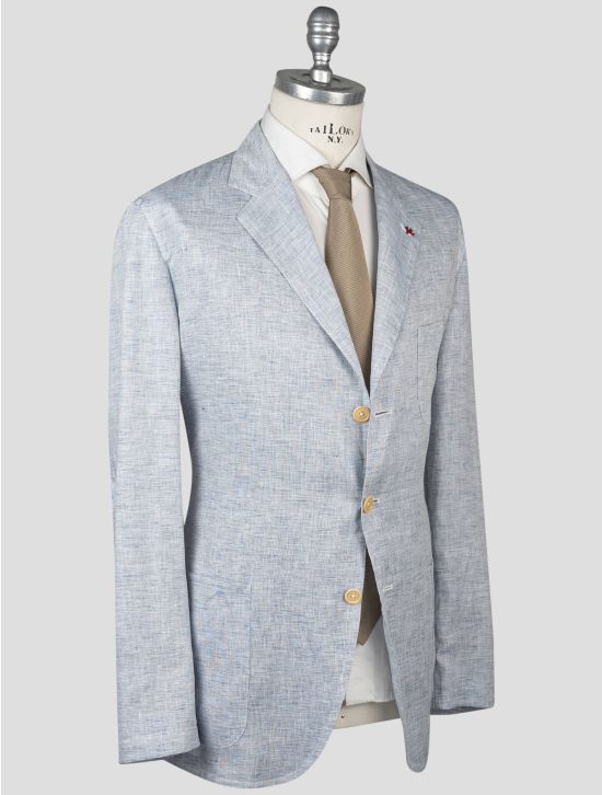 Isaia Isaia Light Blue Linen Blazer Light Blue 001