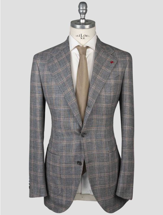 Isaia Isaia Multicolor Wool Linen Silk Blazer Multicolor 000