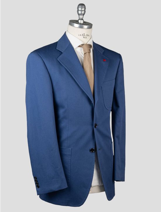 Isaia Isaia Blue Cotton Blazer Blue 001