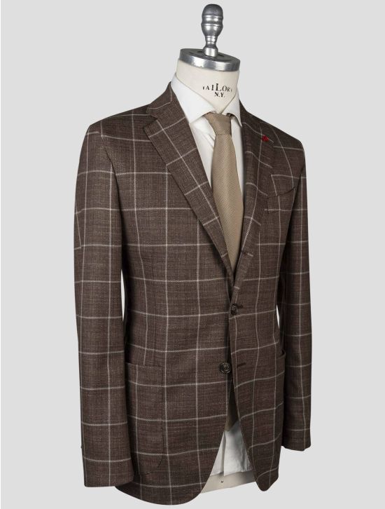 Isaia Isaia Brown Wool Blazer Brown 001