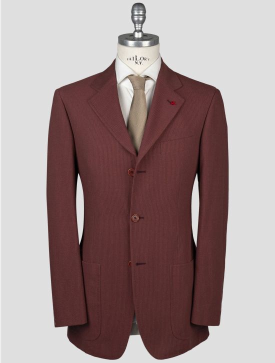 Isaia Isaia Red Cotton Silk Wool Nylon Blazer Red 000