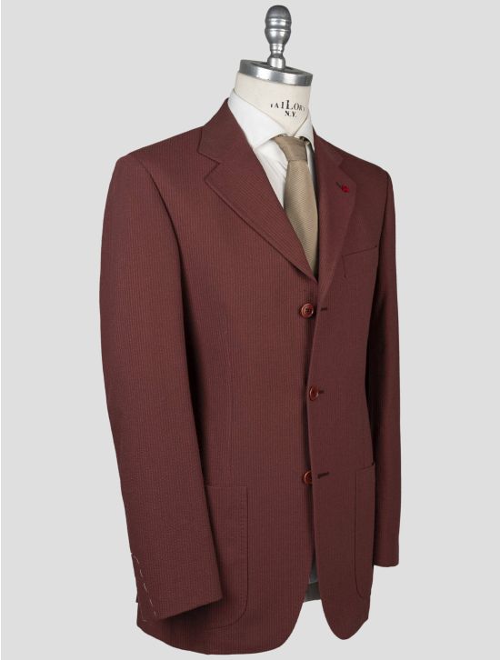 Isaia Isaia Red Cotton Silk Wool Nylon Blazer Red 001