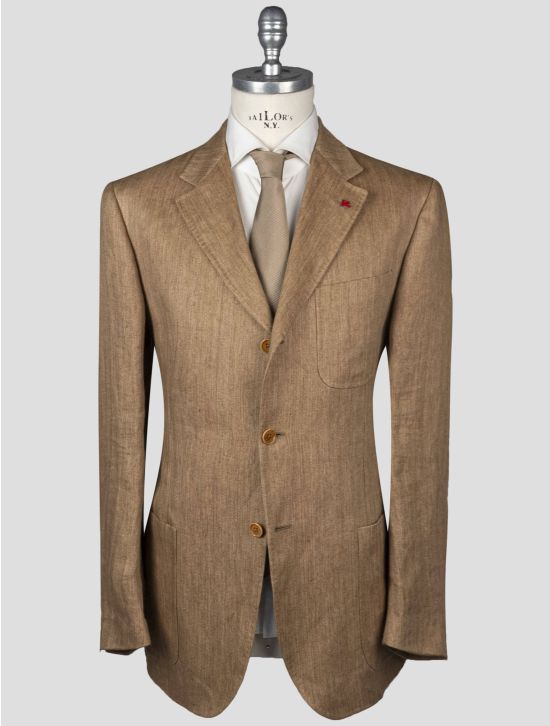 Isaia Isaia Brown Linen Blazer Brown 000