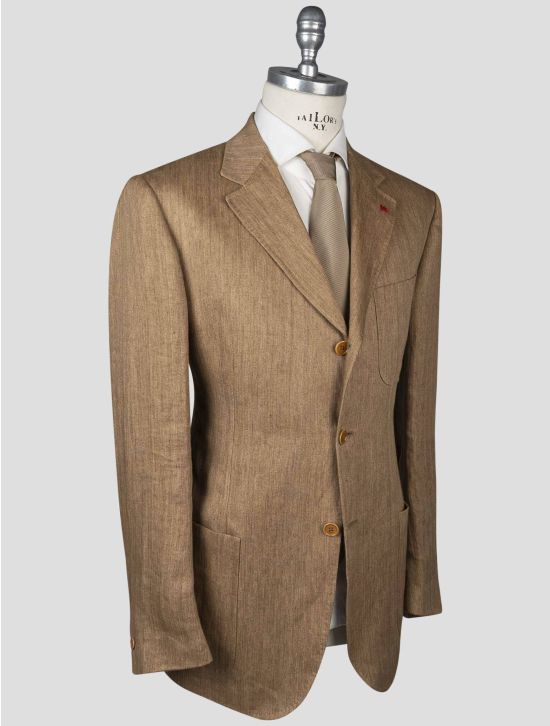 Isaia Isaia Brown Linen Blazer Brown 001