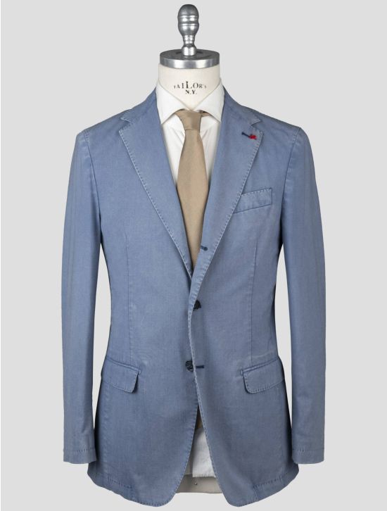 Isaia Isaia Light Blue Cotton Ea Blazer Light Blue 000