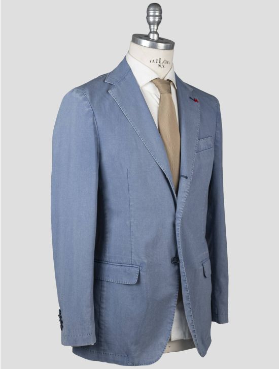 Isaia Isaia Light Blue Cotton Ea Blazer Light Blue 001