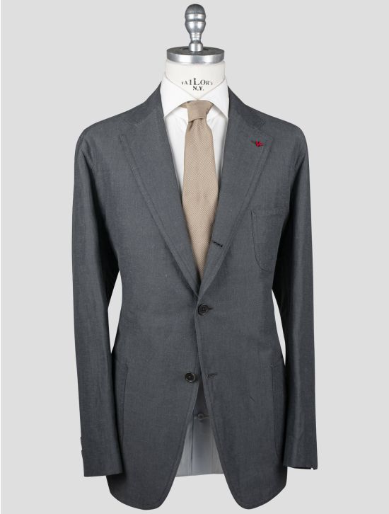 Isaia Isaia Gray Cotton Linen Blazer Gray 000