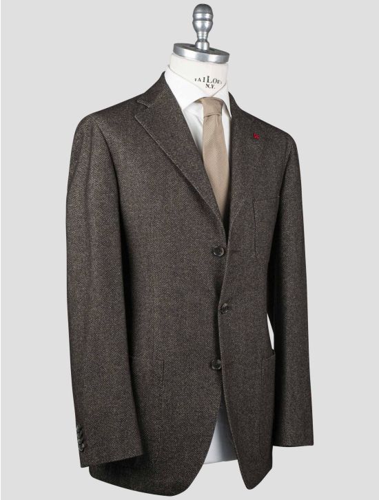 Isaia Isaia Brown Wool Cotton Blazer Brown 001