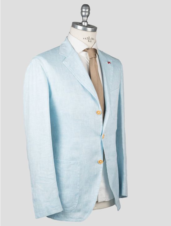 Isaia Isaia Light Blue Linen Blazer Light Blue 001